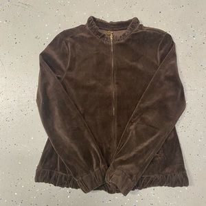 Adrienne Vittadini velour womens zip up jacket